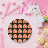 Halloween schattige pompoen zwart-oranje papieren bordje (Feest)