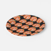 Halloween schattige pompoen zwart-oranje papieren bordje (Gekanteld)