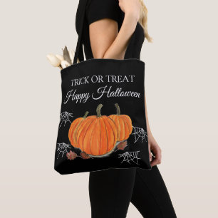 Halloween Schattige pompoen zwart spin webs modern Tote Bag