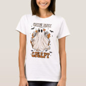 Halloween Schattige Retro Groovy Creepy Ghost T-sh T-shirt (Voorkant)