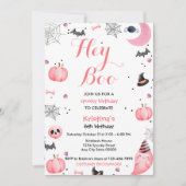 Halloween Schattige Roze Geest Verjaardag Spooktac Kaart (Voorkant)