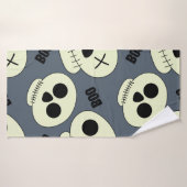 Halloween schattige schedel met boe kinderloze naa badhanddoek (Badhanddoek)