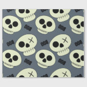 Halloween schattige schedel met boe kinderloze naa cadeaupapier (Vlak)