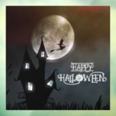 Halloween Schattige Spooky Whimsical Witch Black Raamsticker (Vel 3)