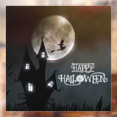 Halloween Schattige Spooky Whimsical Witch Black Raamsticker (Vel 2)