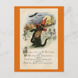 Halloween Schattige  zwart kattenmuisgedicht Briefkaart