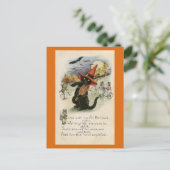 Halloween Schattige  zwart kattenmuisgedicht Briefkaart (Staand voorkant)
