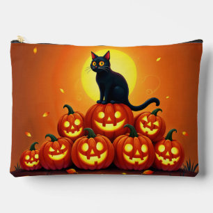 Halloween schattige zwarte kat en Jack's lantaarns Etui