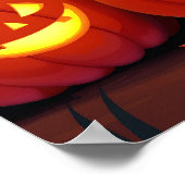 Halloween schattige zwarte kat en Jack's lantaarns Poster (Hoek)