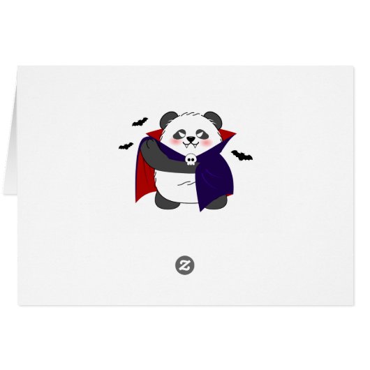Halloween Schattigee Baby Panda Dracula Vampire (Achterkant Horizontaal)