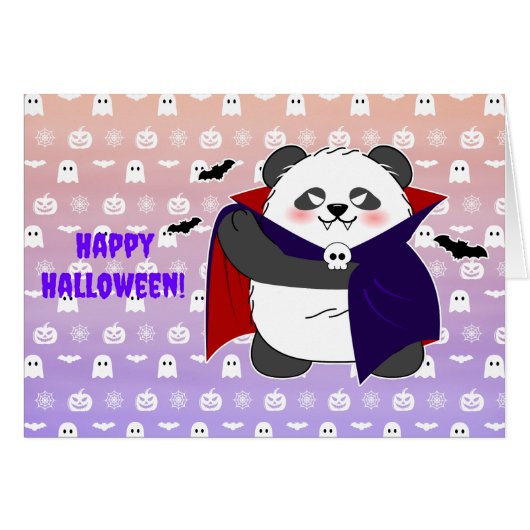 Halloween Schattigee Baby Panda Dracula Vampire (Voorkant Horizontaal)
