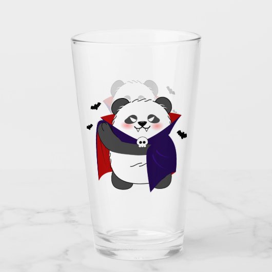 Halloween Schattigee Baby Panda Dracula Vampire Glas (Voorkant)