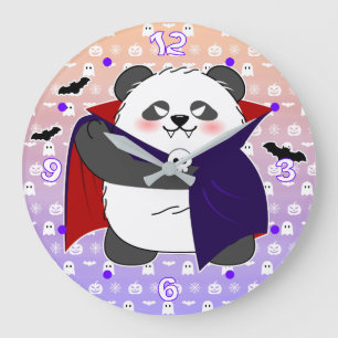 Halloween Schattigee Baby Panda Dracula Vampire Grote Klok
