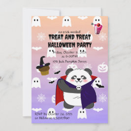 Halloween Schattigee Baby Panda Dracula Vampire Kaart
