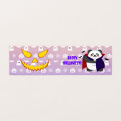 Halloween Schattigee Baby Panda Dracula Vampire Kaart (Buitenkant ongevouwen)
