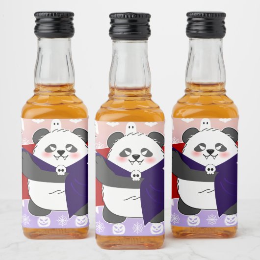 Halloween Schattigee Baby Panda Dracula Vampire Likeurfles Etiket (Flessen)