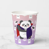 Halloween Schattigee Baby Panda Dracula Vampire Papieren Bekers (Achterkant)