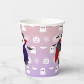 Halloween Schattigee Baby Panda Dracula Vampire Papieren Bekers (Links)