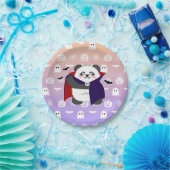 Halloween Schattigee Baby Panda Dracula Vampire Papieren Bordje (Feest)