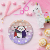 Halloween Schattigee Baby Panda Dracula Vampire Papieren Bordje (Feest)