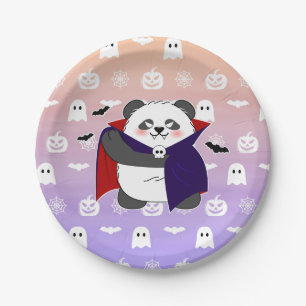 Halloween Schattigee Baby Panda Dracula Vampire Papieren Bordje