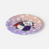 Halloween Schattigee Baby Panda Dracula Vampire Papieren Bordje (Gekanteld)