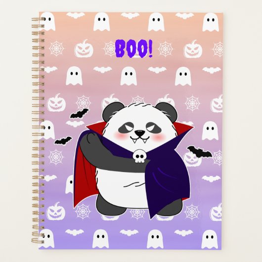 Halloween Schattigee Baby Panda Dracula Vampire Planner (Voorkant)