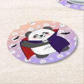Halloween Schattigee Baby Panda Dracula Vampire Ronde Kartonnen Onderzetter (Gebogen)