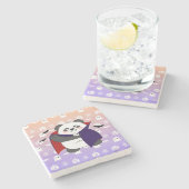 Halloween Schattigee Baby Panda Dracula Vampire Stenen Onderzetter (Zijkant)