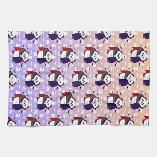 Halloween Schattigee Baby Panda Dracula Vampire Theedoek (Horizontaal)