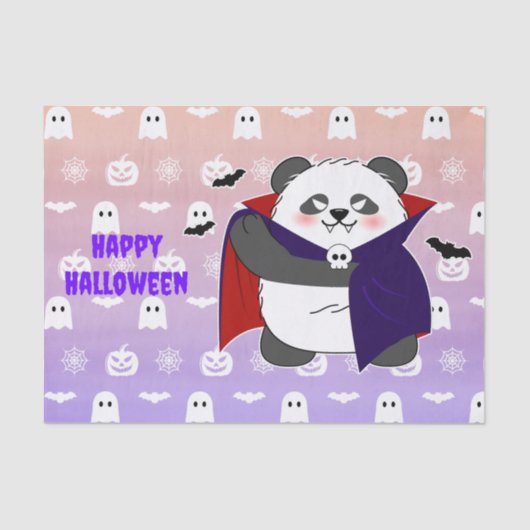 Halloween Schattigee Baby Panda Dracula Vampire Tissuepapier (Voorkant)