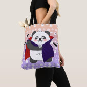 Halloween Schattigee Baby Panda Dracula Vampire Tote Bag (Dichtbij)