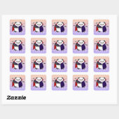 Halloween Schattigee Baby Panda Dracula Vampire Vierkante Sticker (Vel)