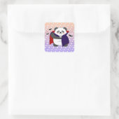 Halloween Schattigee Baby Panda Dracula Vampire Vierkante Sticker (Tas)