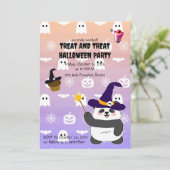 Halloween Schattigee Baby Panda toverstaf toversta Kaart (Staand voorkant)