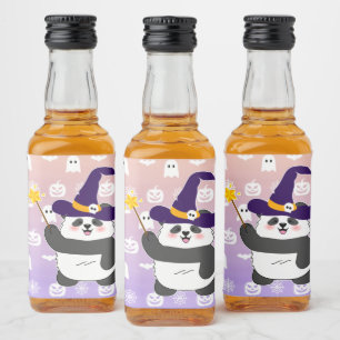 Halloween Schattigee Baby Panda toverstaf toversta Likeurfles Etiket