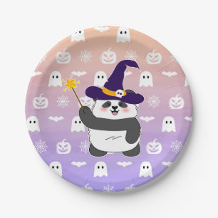 Halloween Schattigee Baby Panda toverstaf toversta Papieren Bordje