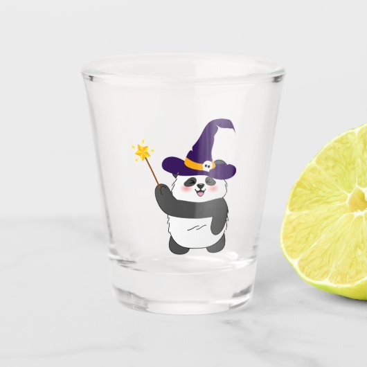 Halloween Schattigee Baby Panda toverstaf toversta Shot Glas (Voorkant)