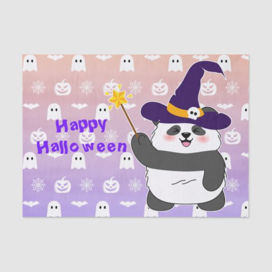 Halloween Schattigee Baby Panda toverstaf toversta Tissuepapier (Voorkant)
