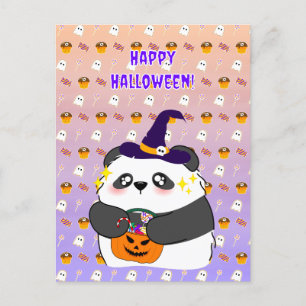 Halloween Schattigee Baby Panda Trick or treat Briefkaart