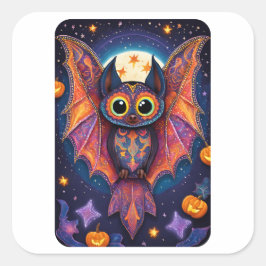 Halloween Schattigee Bat Alebrije Vierkante Sticker