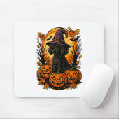 Halloween Schattigee Black Poodle Witch Pet Pompoe Muismat (Met muis)