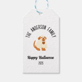 Halloween Schattigee Dog Ghost Kostuum Gepersonali Cadeaulabel