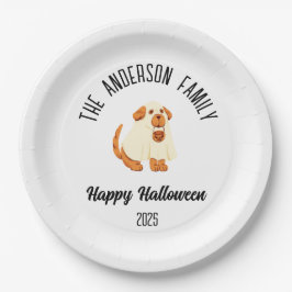 Halloween Schattigee Dog Ghost Kostuum Gepersonali Papieren Bordje