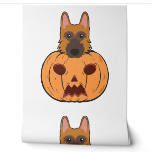 Halloween Schattigee Duitse herders vast in een po Behang