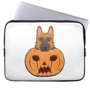 Halloween Schattigee Duitse herders vast in een po Laptop Sleeve