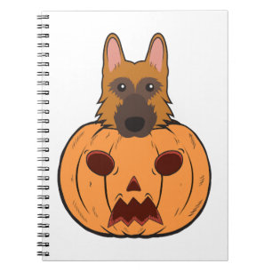 Halloween Schattigee Duitse herders vast in een po Notitieboek