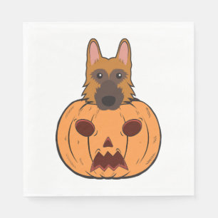 Halloween Schattigee Duitse herders vast in een po Servet