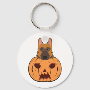Halloween Schattigee Duitse herders vast in een po Sleutelhanger