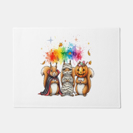Halloween Schattigee Eekhoorns Kostuum Deurmat (Voorkant)